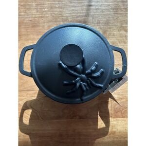 Smith & Clark Black Spider Cast Iron Dutch Oven‎ 3 Qt Halloween Cauldron